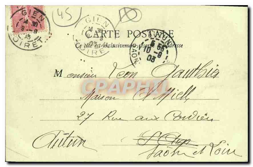 Gien — Vue générale — Collections L. Marchand, à Sully — Verso