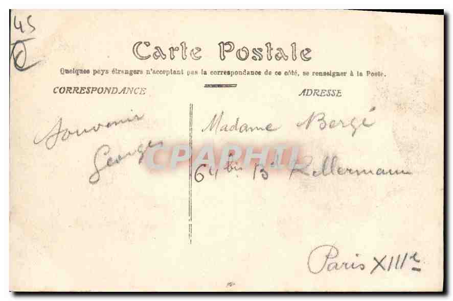 Gien — Le Château — Éditeur inconnu, n°12 — Rückseite