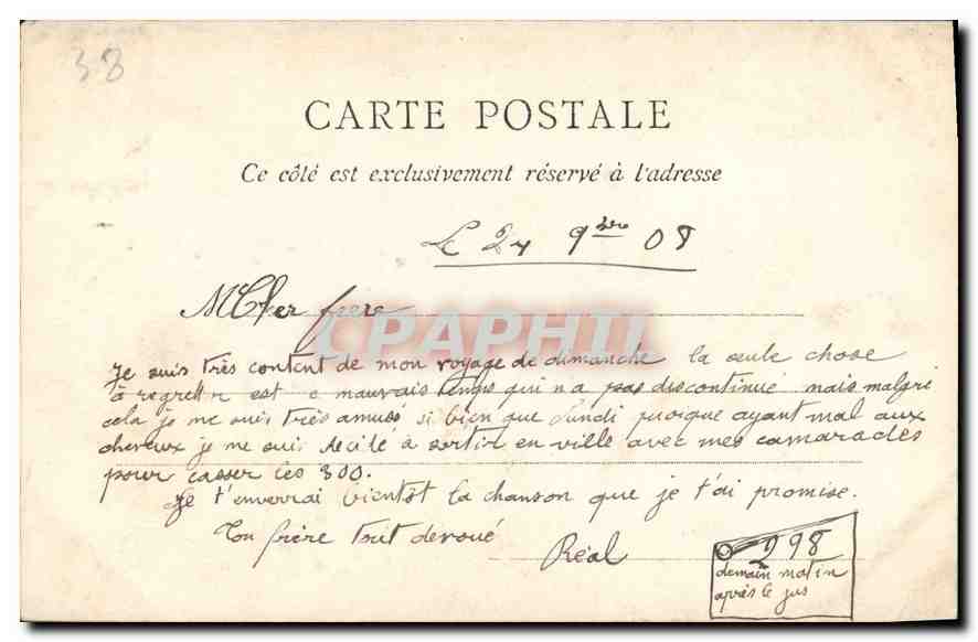 CPA Grenoble L'Hotel de Ville  — Rückseite