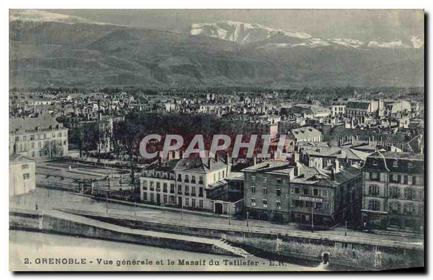 Grenoble — Vue générale et le Massif du Taillefer — E.H.