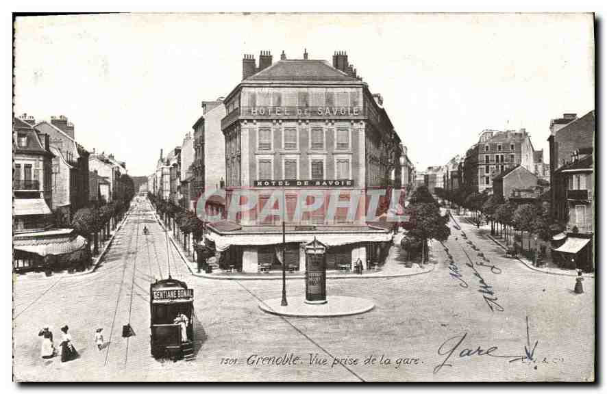 Grenoble — Vue prise de la gare — Hôtel de Savoie