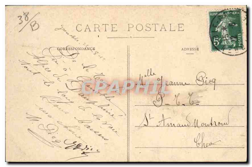 CPA Grenoble Perspective du Cours de St Andre et Pont de la Porte de France  — Verso