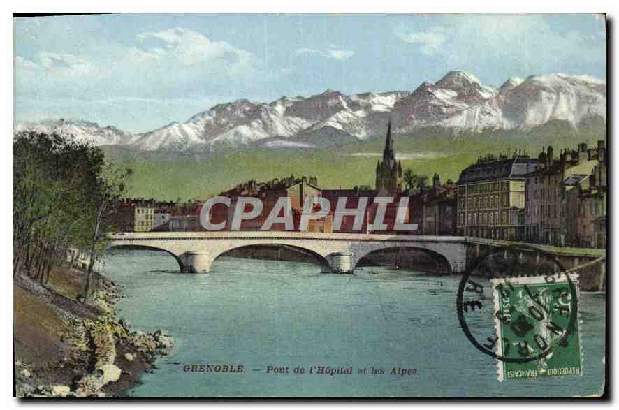 CPA Grenoble Pont de l'Hopital et les Alpes 