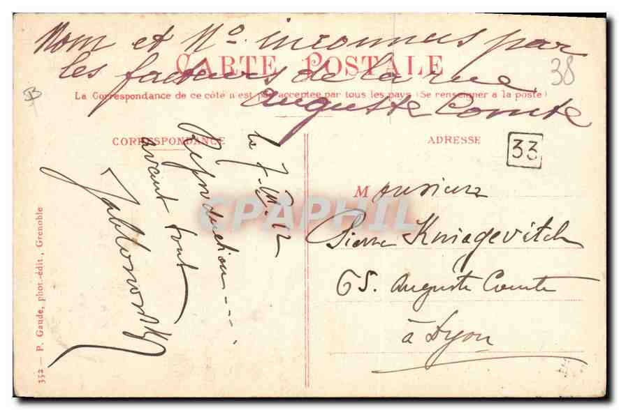 CPA Grenoble Pont de l'Hopital et les Alpes  — Rückseite