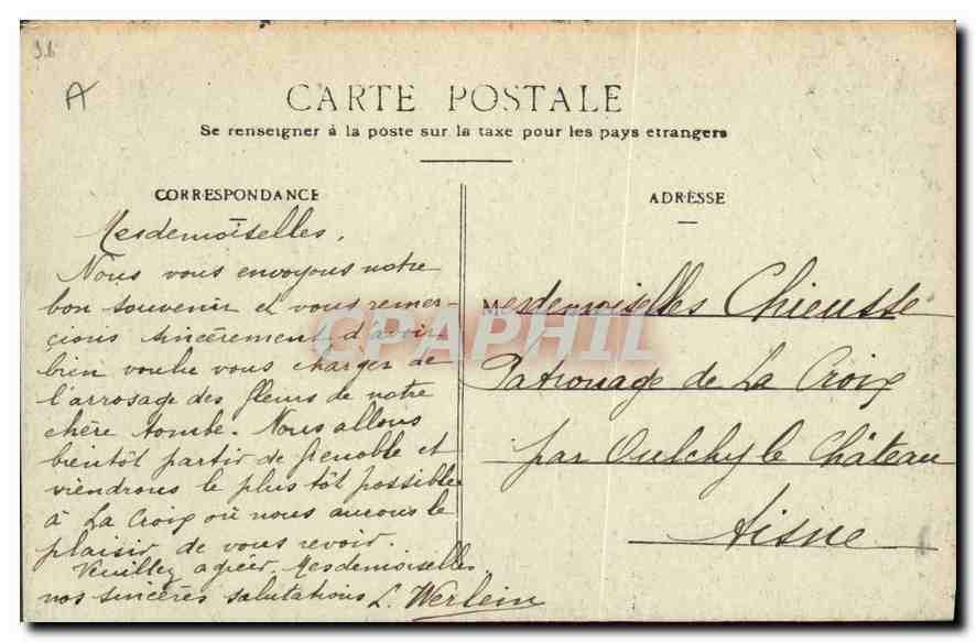 CPA Grenoble Le Jardin des Dauphins La VIlle et le Mouncherotte  — Rückseite