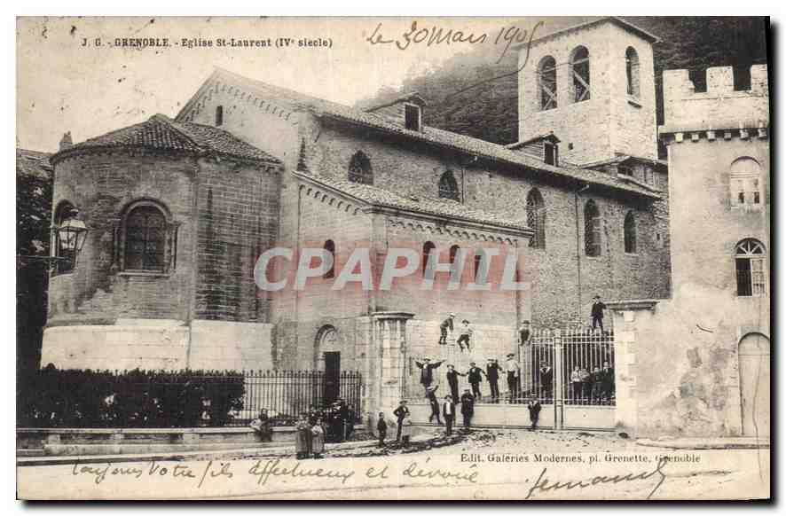 Grenoble - Église Saint-Laurent (IVe siècle) — Édit. Galeries Modernes, pl. Grenette, Grenoble