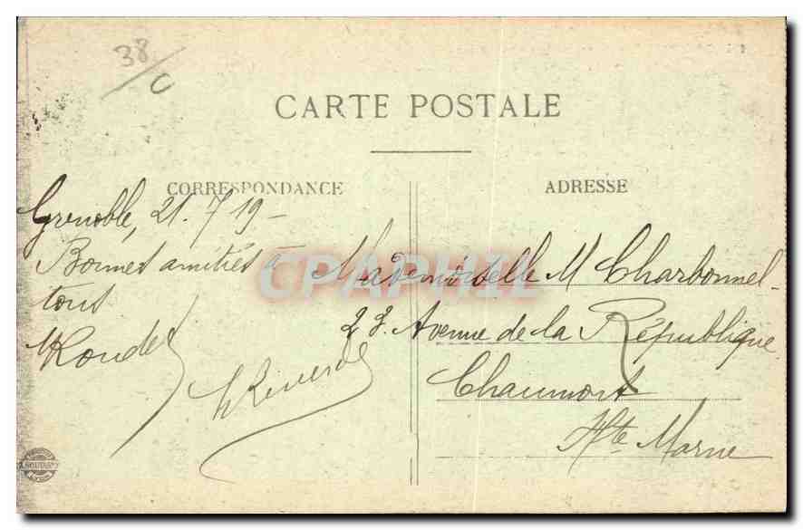 Grenoble — Place de la Constitution — Le Musée et la Chaîne des Alpes — Verso