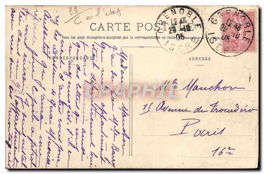 Grenoble - Der Isère und der Quai Claude-Bernard — Sammlung L. P., Grenoble — Rückseite
