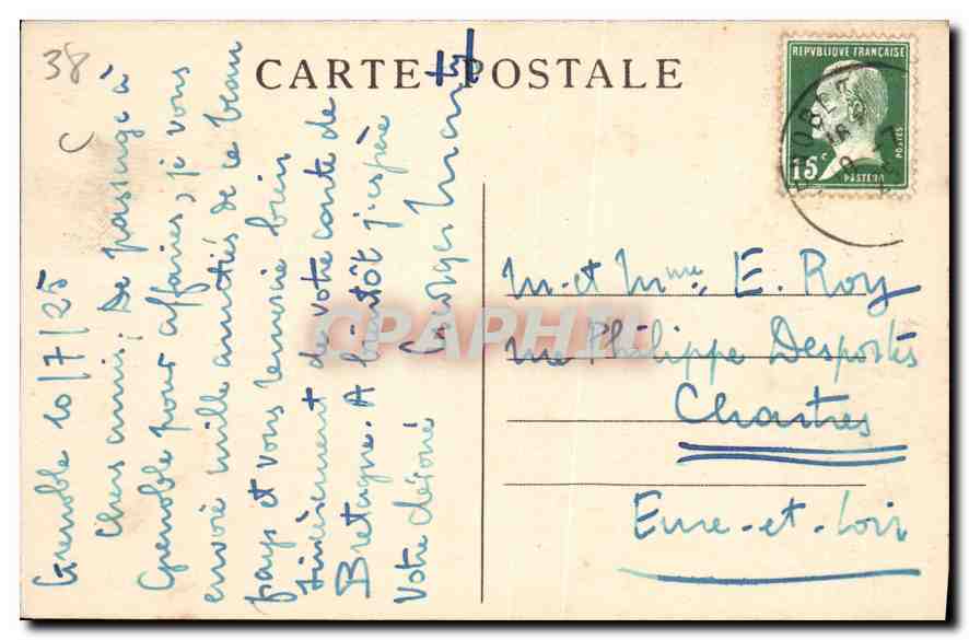 CPA Grenoble Le Pont du Drac et la Chaine des Alpes  — Rückseite