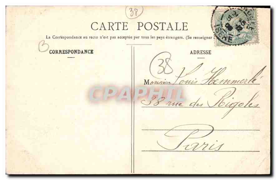 Grenoble — Vue générale et la Chaîne des Alpes — Chiché A. V., Collection L. P., Grenoble — Rückseite