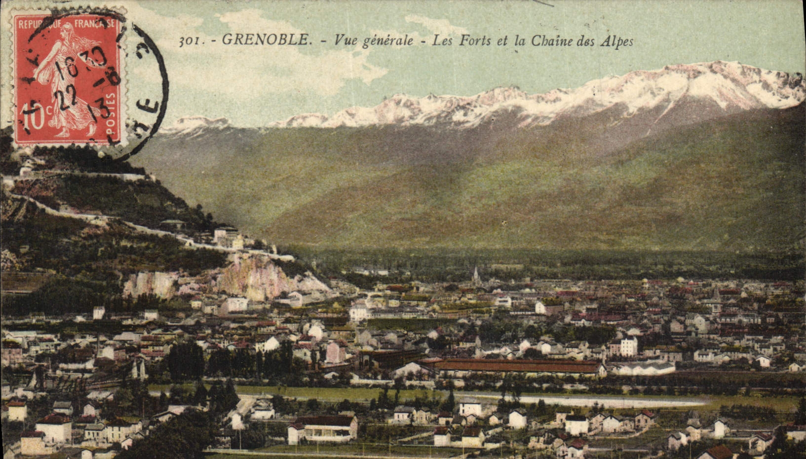 Grenoble - Vue générale - Les Forts et la Chaîne des Alpes — P.G. éditeur, n° 301