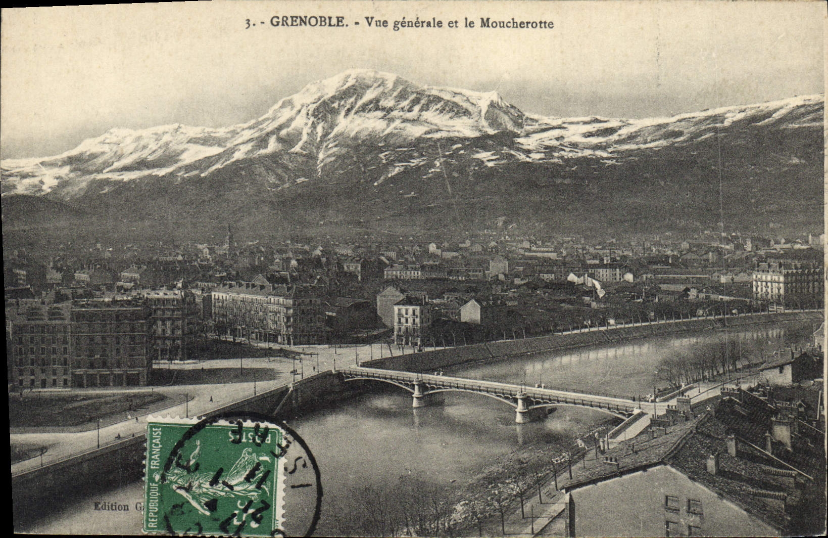 Grenoble - Vue générale et le Moucherotte — Édition G. République Française