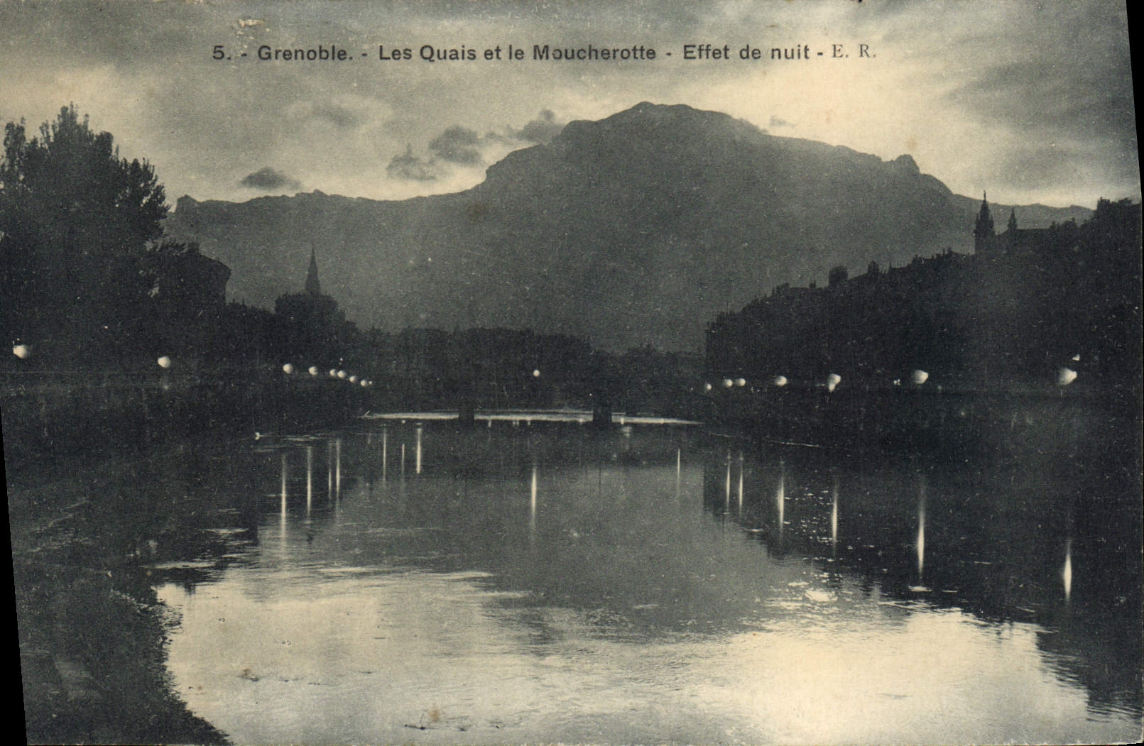 Grenoble - Les Quais und der Moucherotte - Nacht-Effekt - E.R.