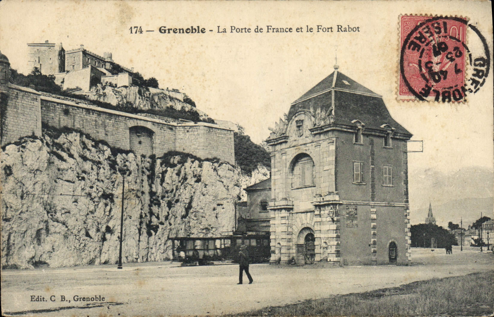 Grenoble - Die Porte de France und das Fort Rabot — Verlag C B., Grenoble, Nr. 174
