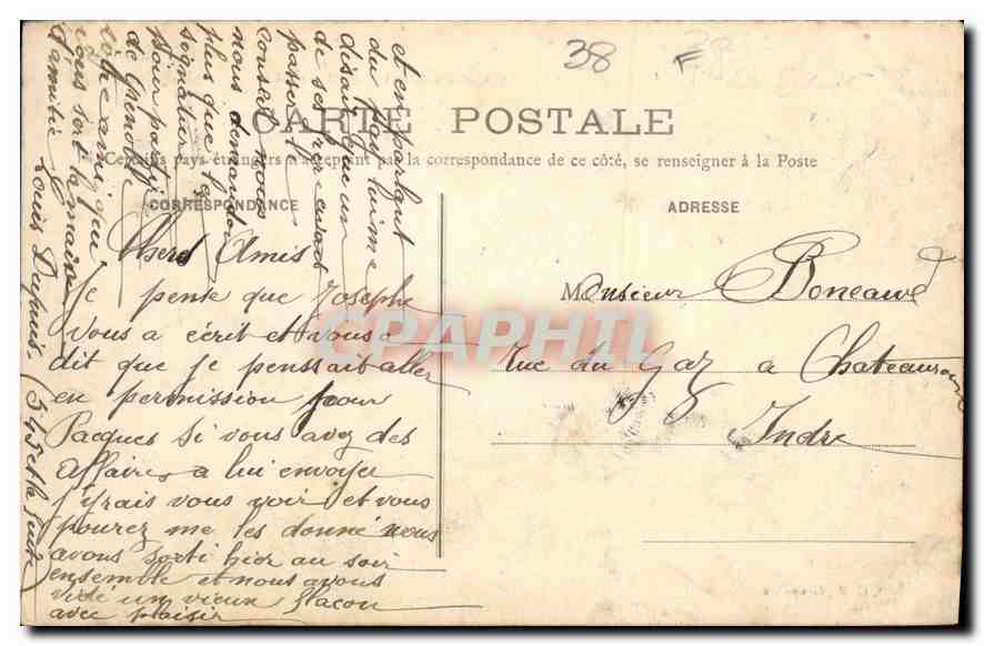 Grenoble - Die Porte de France und das Fort Rabot — Verlag C B., Grenoble, Nr. 174 — Rückseite