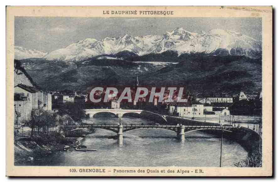 Grenoble — Panorama des Quais et des Alpes — E.R. — série 109