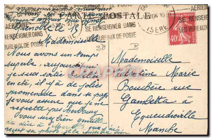 Grenoble — Panorama des Quais et des Alpes — E.R. — série 109 — Reverso