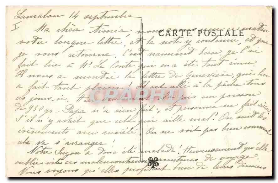 CPA Lamalou les Bains Ermitage de Capimont  — Rückseite