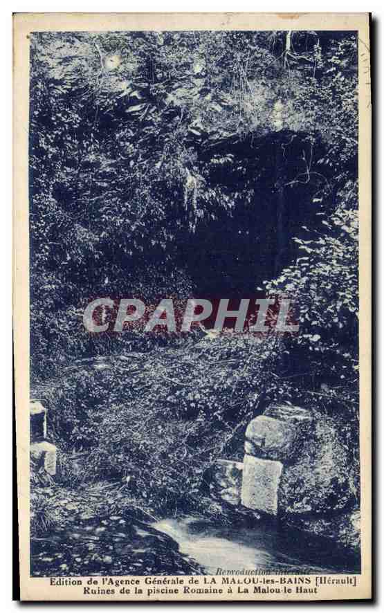 Ruines de la piscine romaine à La Malou-le-Haut — Edition de l'Agence Générale de LA MALOU-LES-BAINS [Hérault]