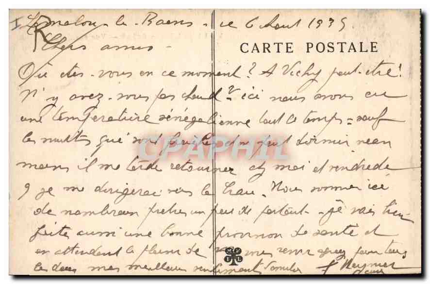 LAMALOU-les-BAINS — Vue sur l'Orb — E. Dizier, n° 275 — Verso