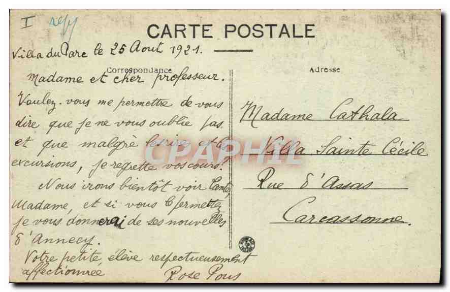 CPA Lamalou le Haut Herault L'Allee Chenes  — Back