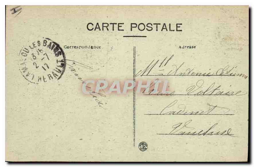 LAMALOU-le-HAUT (Hérault) — L'Allée des Chênes — Edit. Marius Pons, Béziers — Rückseite