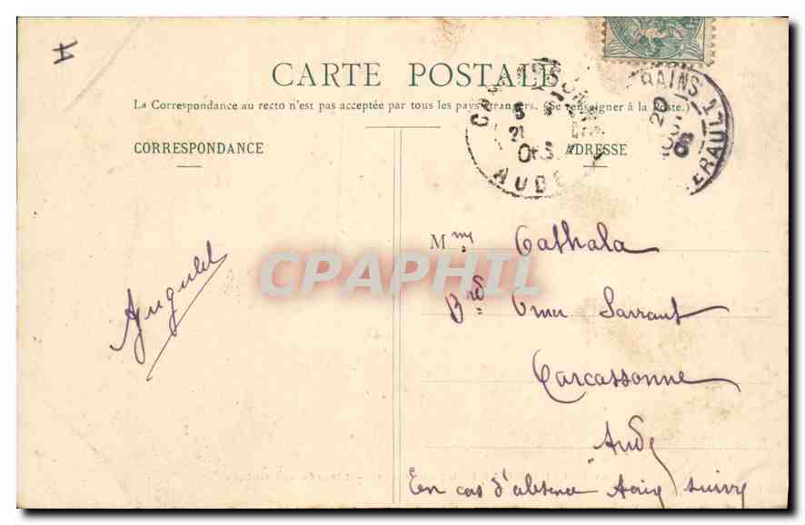 Lamalou-le-Haut (Hérault) — L'allée des Chênes — M. Ponna, Hérault, n°26 — Verso