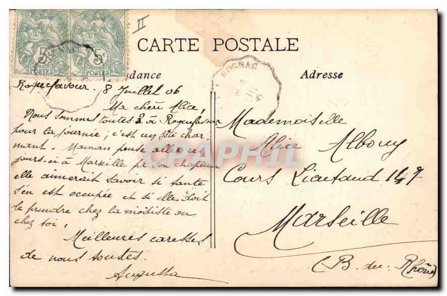 CPA Roquefavour l'Aqueduc cote est  — Rückseite