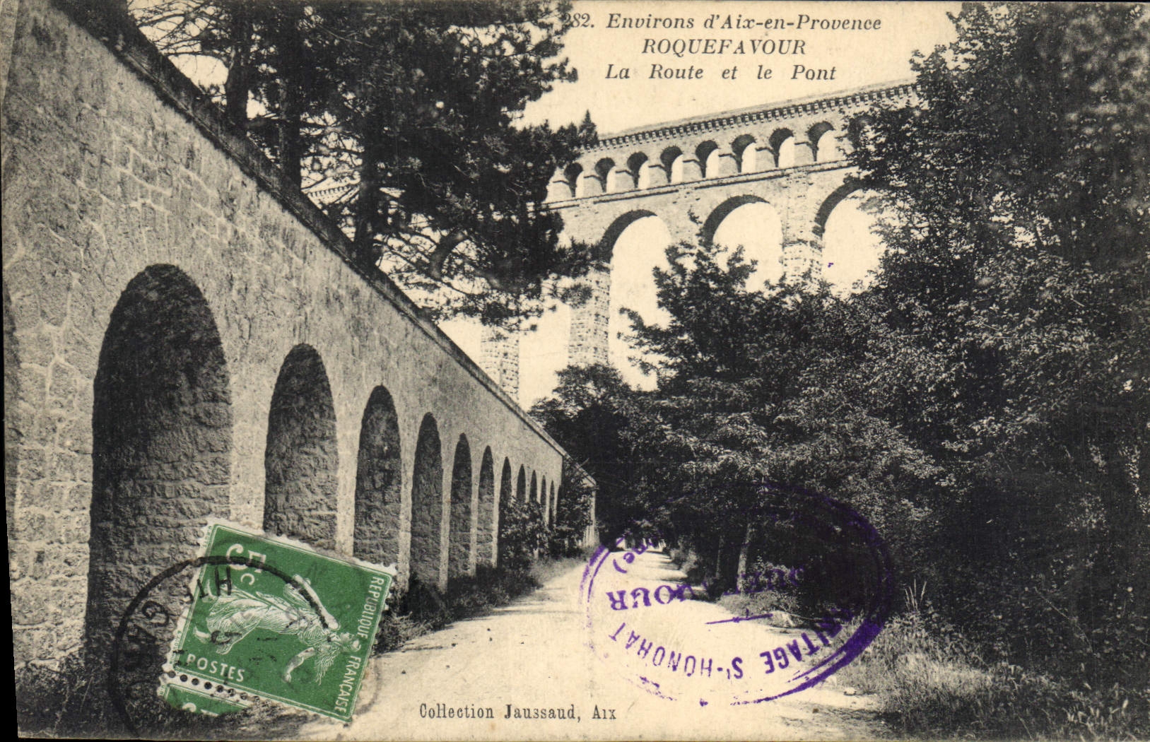 CPA Environs d'Aix en Provence Roquefavour La Route et le Pont 