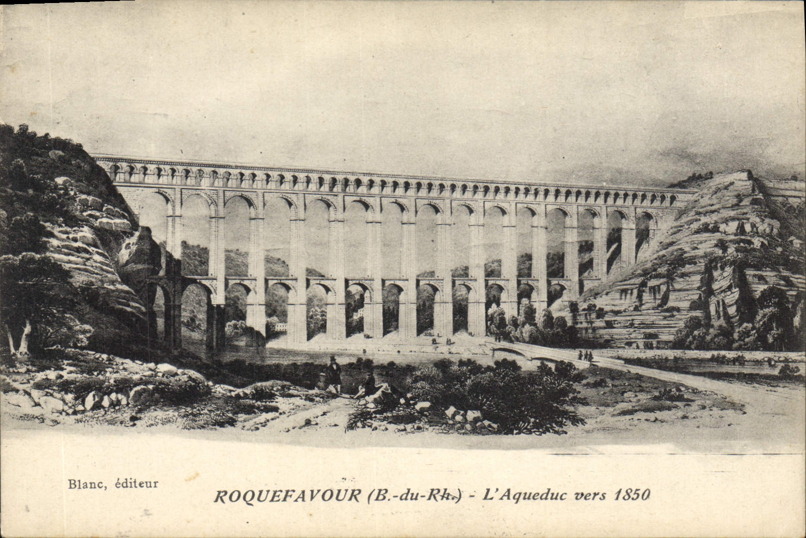 CPA Roquefavour Bouches du Phone L'Aqueduc vers 1850 