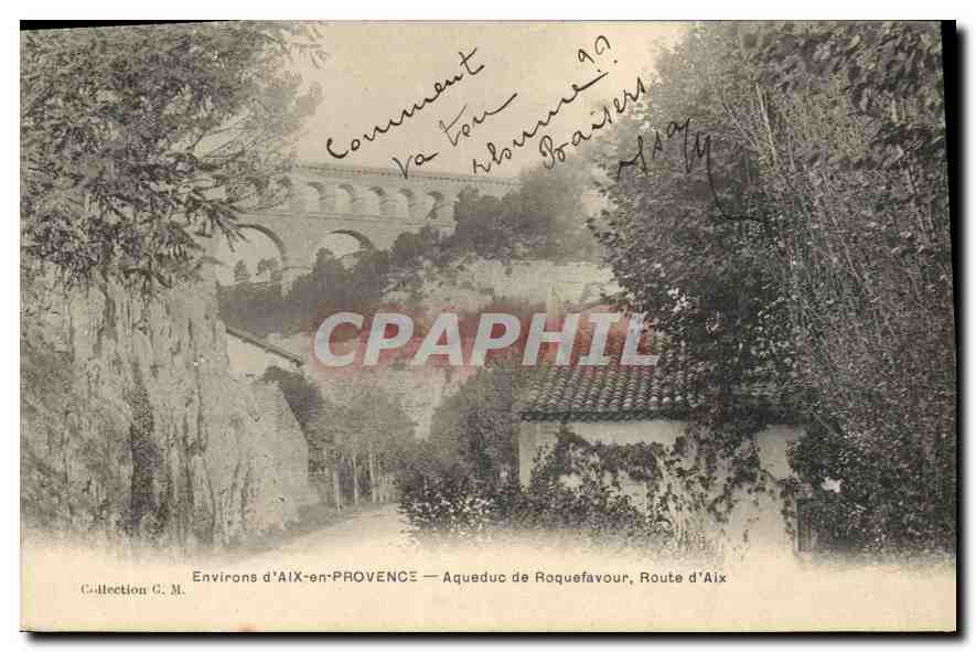 CPA Environs d'Aix en Provence Aqueduc de Roquefavour Route d'Aix 