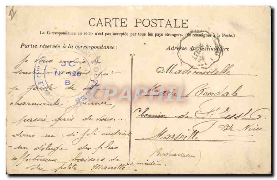 CPA Roquefavour Un Coin du Vallon St Honorat  — Rückseite