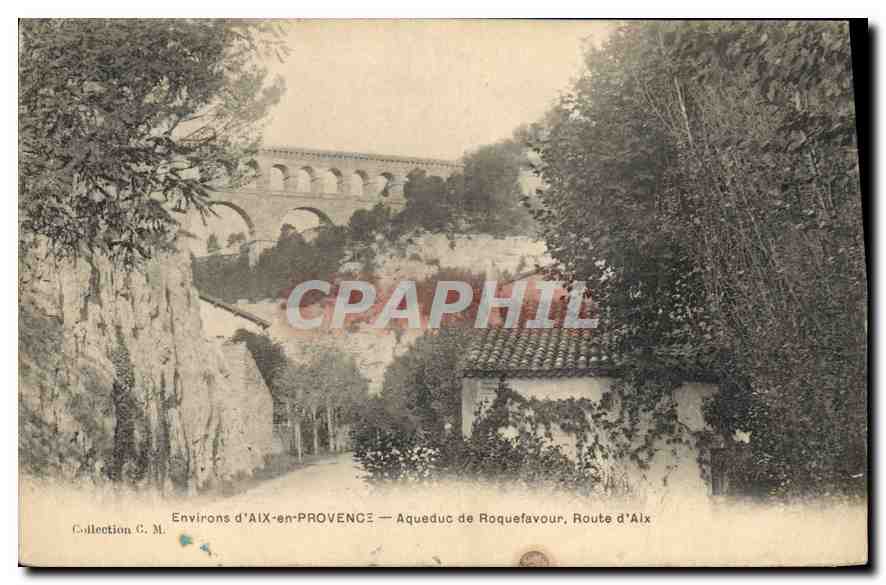 CPA Environs d'Aix en Provence Aqueduc de Roquefavour Route d'Aix 