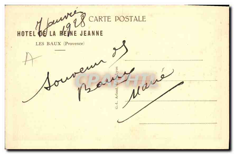 Les Baux — Vue du village perché — Hôtel de la Reine Jeanne — Reverso
