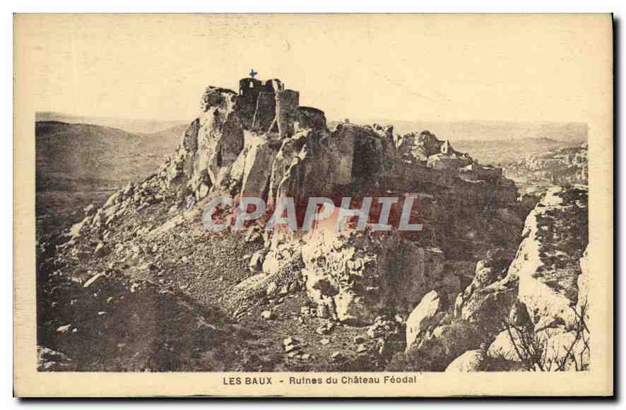 CPA Les Baux Ruines du Chateau Feodal 
