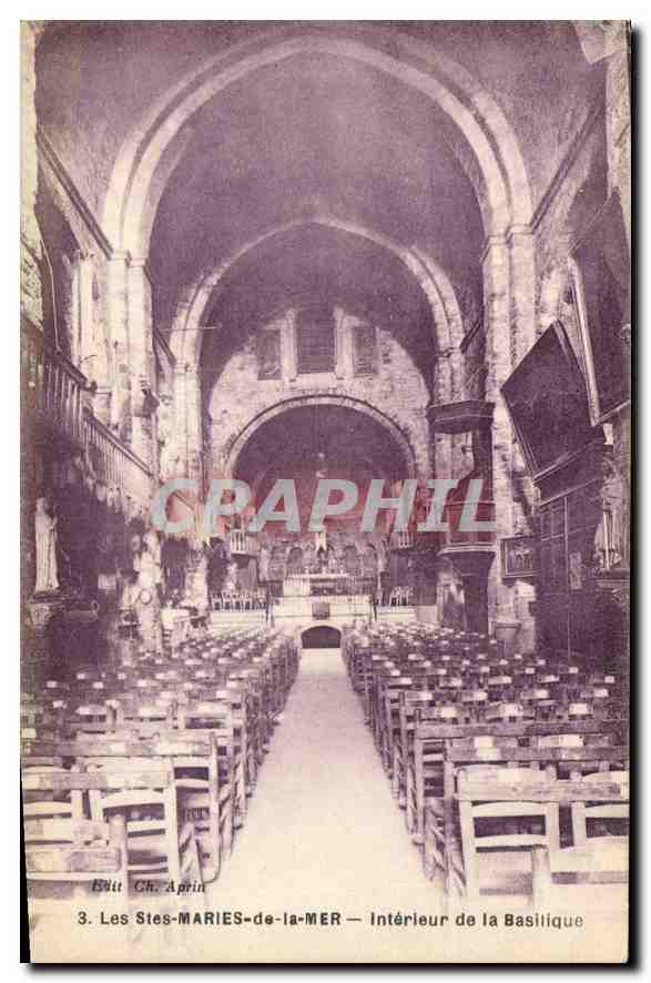 Les Saintes-Maries-de-la-Mer — Interior de la Basílica — Ed. Ch. Aprin