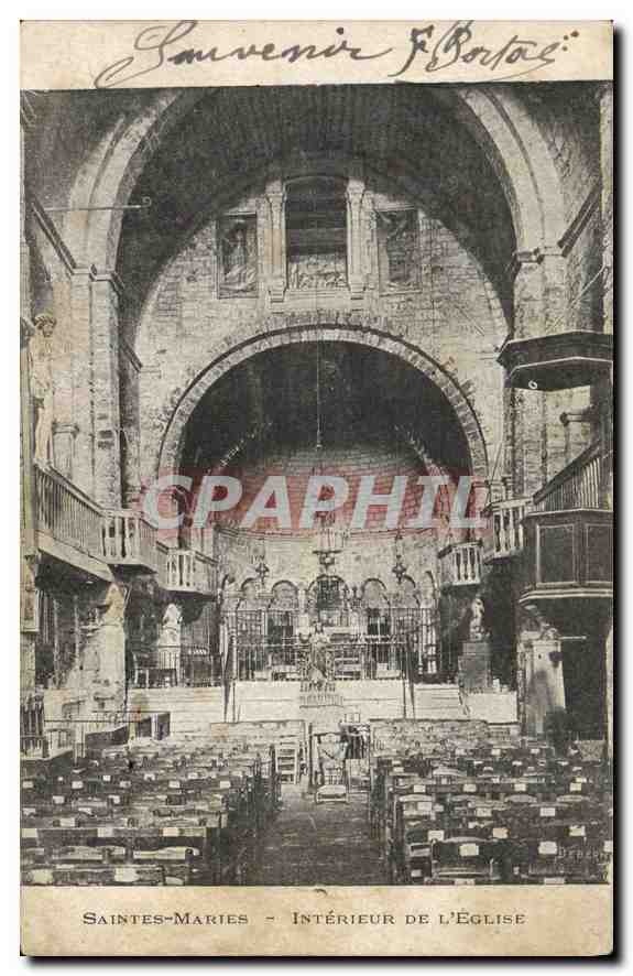 Saintes-Maries - Intérieur de l'église — Souvenir F. Bortae