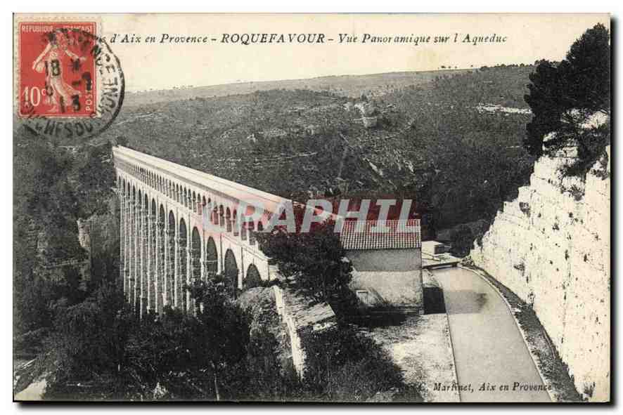 CPA Environs d'Aix en Provence Roquefavour Vue panoramique sur l'Aqueduc 