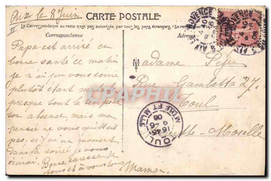 CPA Environs d'Aix en Provence Aqueduc de Roquefavour  — Rückseite