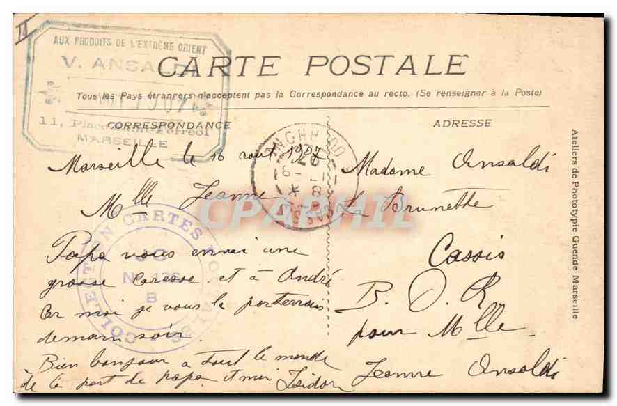 CPA Roquefavour La route et le pont  — Rückseite