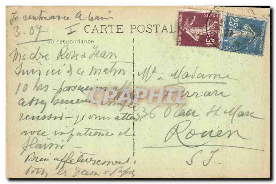 CPA Vue generale de Tarascon le pont suspendu sur le Phone l'ancien chateau de Roi Rene et le Cloche — Rückseite