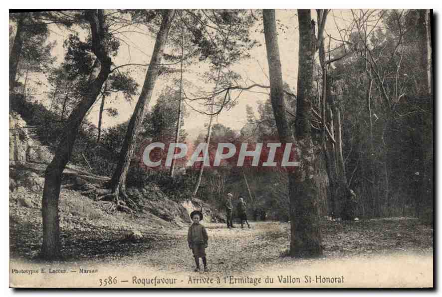 CPA Roquefavour Arrivee a l'Ermitage du Vallon St Honorat 