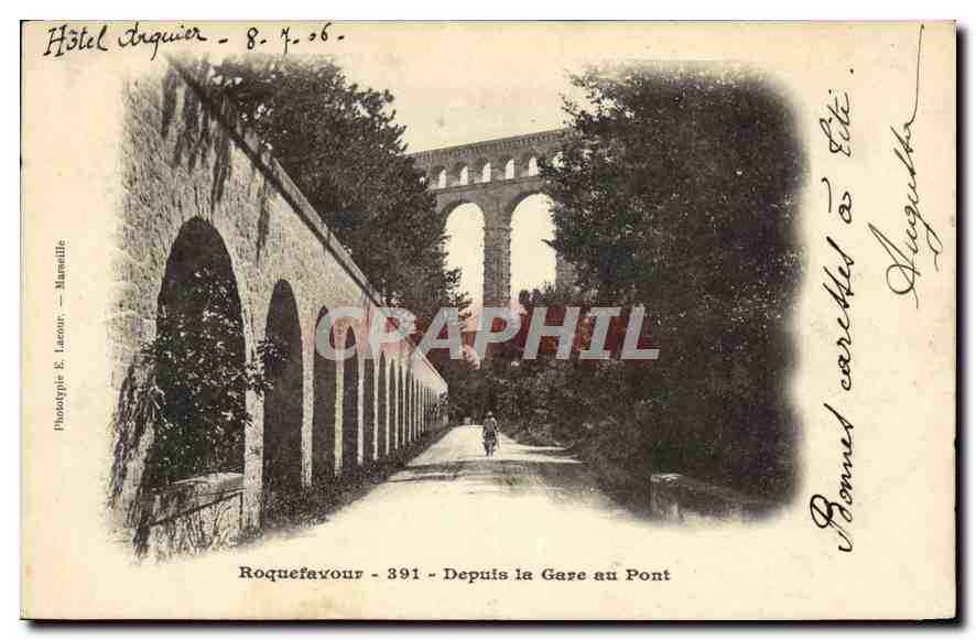 CPA Roquefavour Depuis la Gare au Pont 