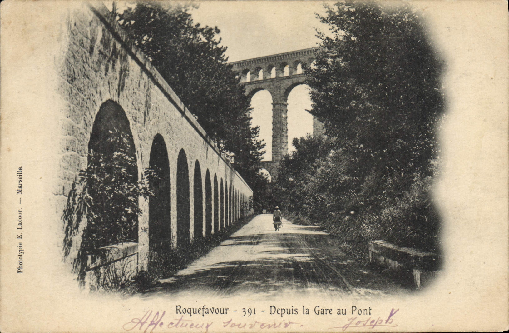 CPA Roquefavour Depuis la Gare au Pont 
