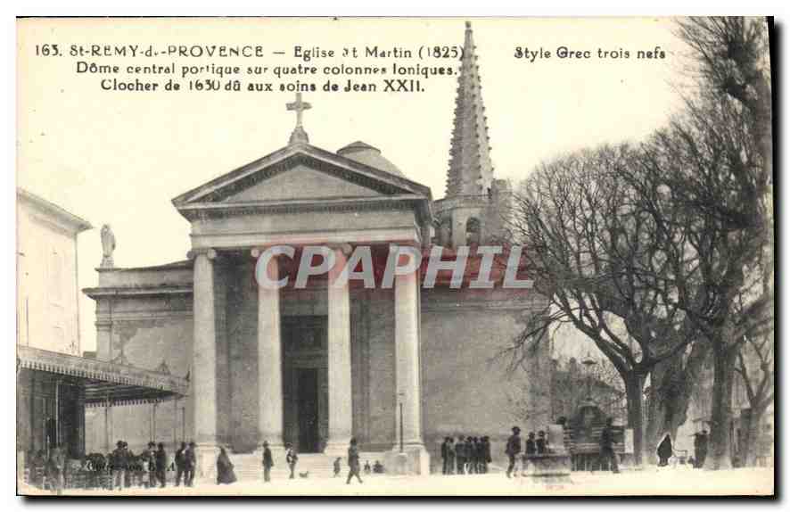 St-Rémy-de-Provence — Église Saint-Martin (1825) — Style grec, trois nefs, clocher de 1630