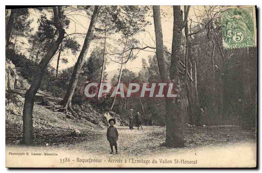 CPA Roquefavour Arrivee a l'Ermitage du Vallon St Honorat 