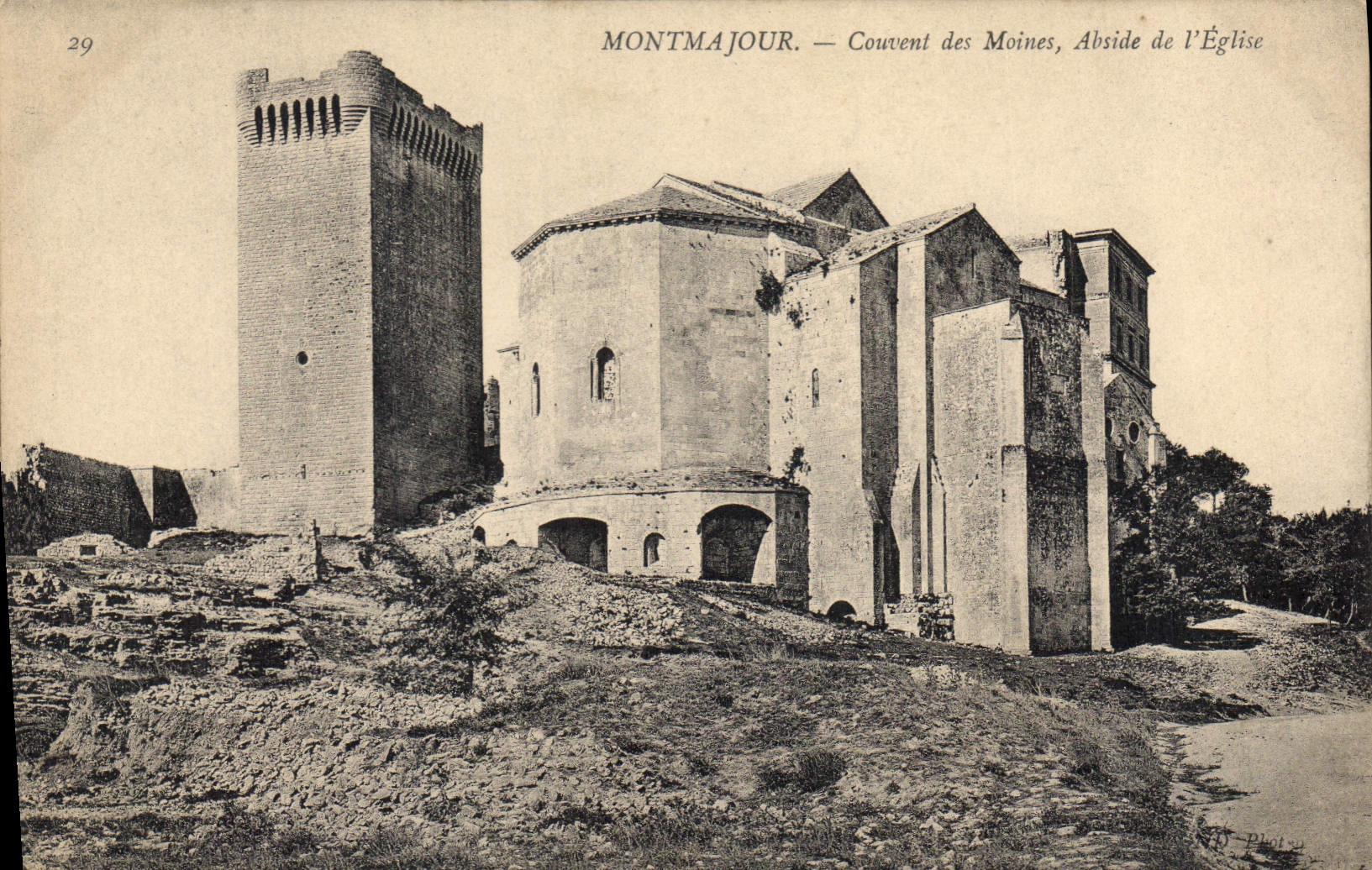 Montmajour — Monks' Convent, Apse of the Church — Phototypie S. Phot.