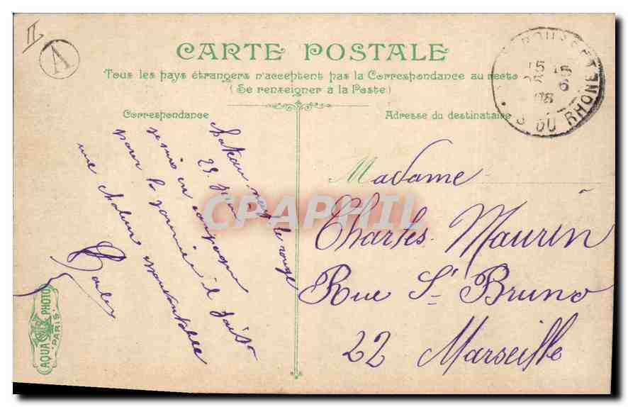 Aix-en-Provence — Das Rathaus und die Uhrenturm — Unbekannter Verleger — Rückseite