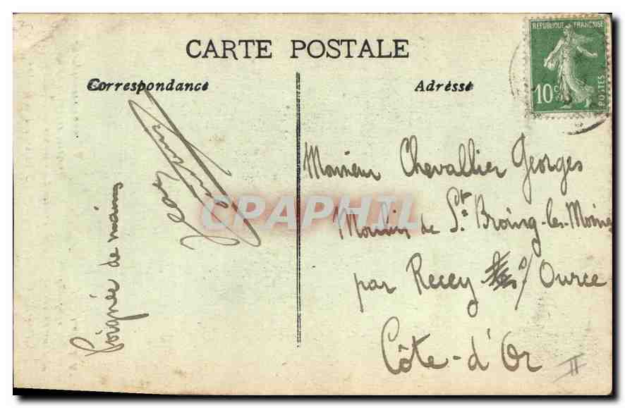 Mireille, statue à Saintes-Maries-de-la-Mer — Ex-voto de Frédéric Mistral, inaugurée le 20 septembre 1920 — Cell. L.A. — Achterkant