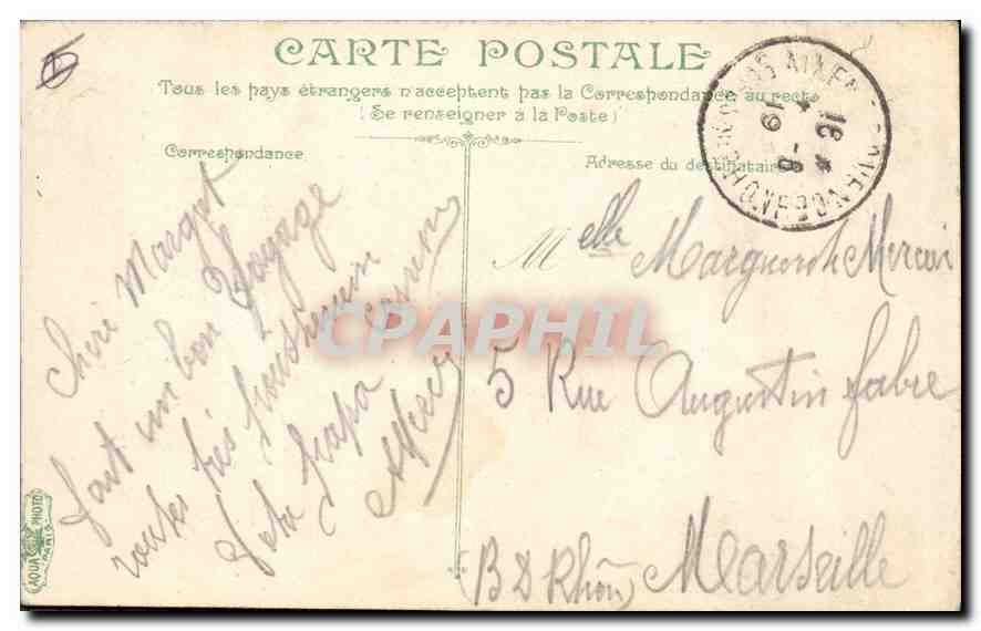 Fontaine de la Place de la République — Paris — éditée par la Société Anonyme des Cartes Postales — Verso